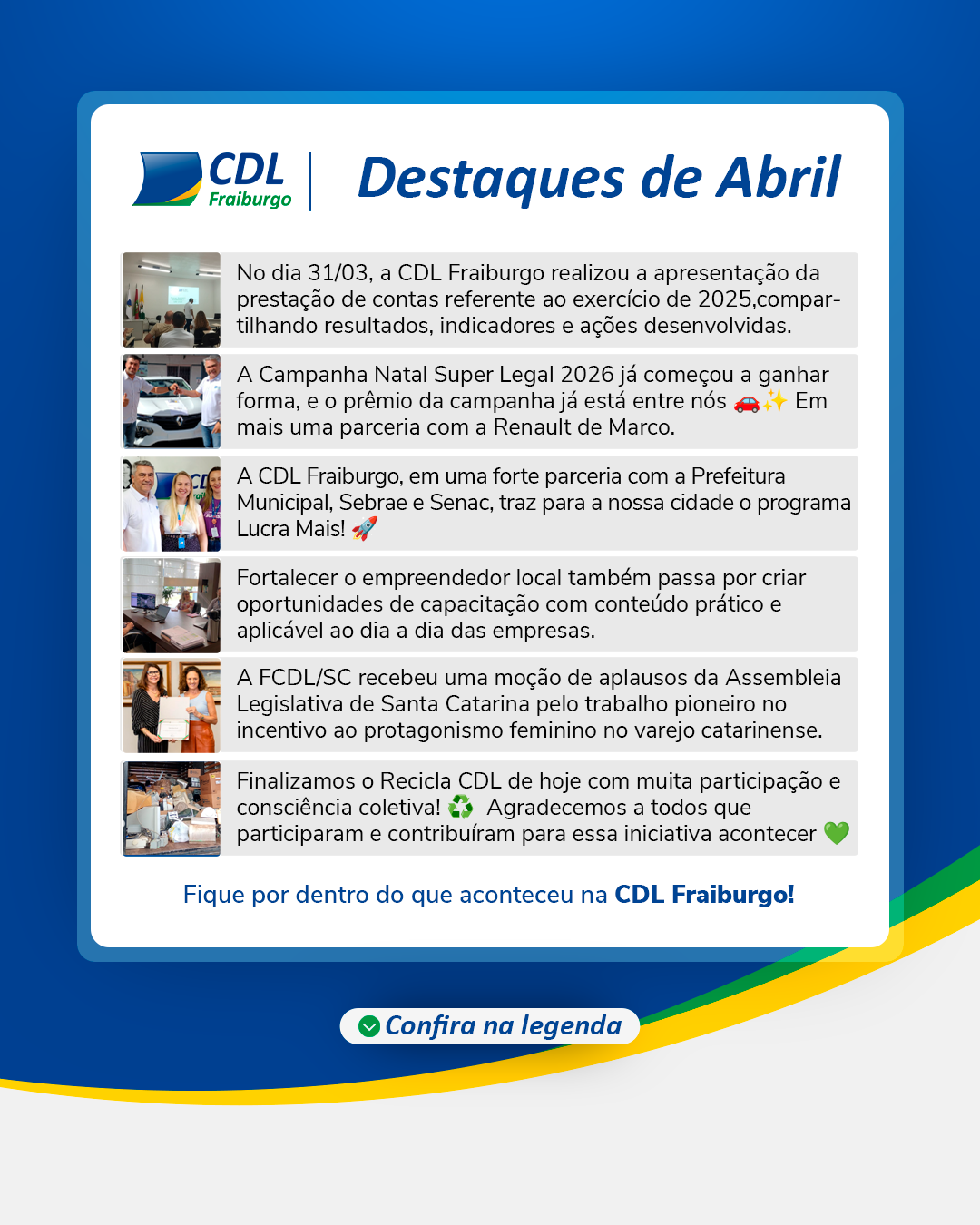 Destaques de Abril da CDL Fraiburgo