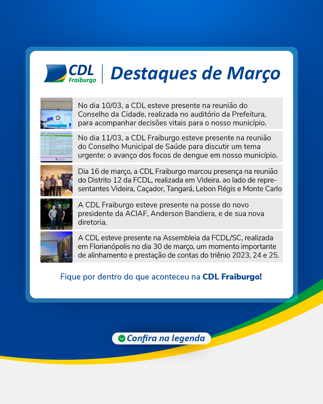Presença institucional da CDL Fraiburgo em conselhos e entidades